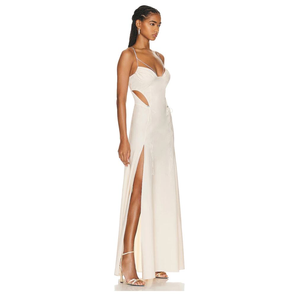 Anna October Uma Ivory Cotton Blend Romantic Maxi Dress Size L